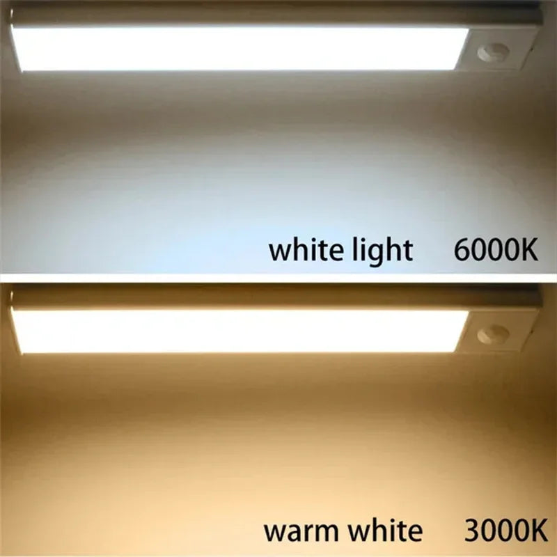 Wireless USB Rechargeable Motion Sensor LED Bar Light Induction Night Light Portable Cordless Magnetic Cabinet Lamp for Kitchen