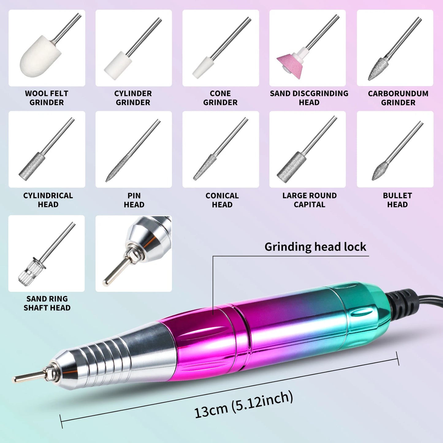 45000 RPM Nail Drill Machine With Charging Base Portable Electric File for Nails Gel Nail Polish Sander Manicure Set