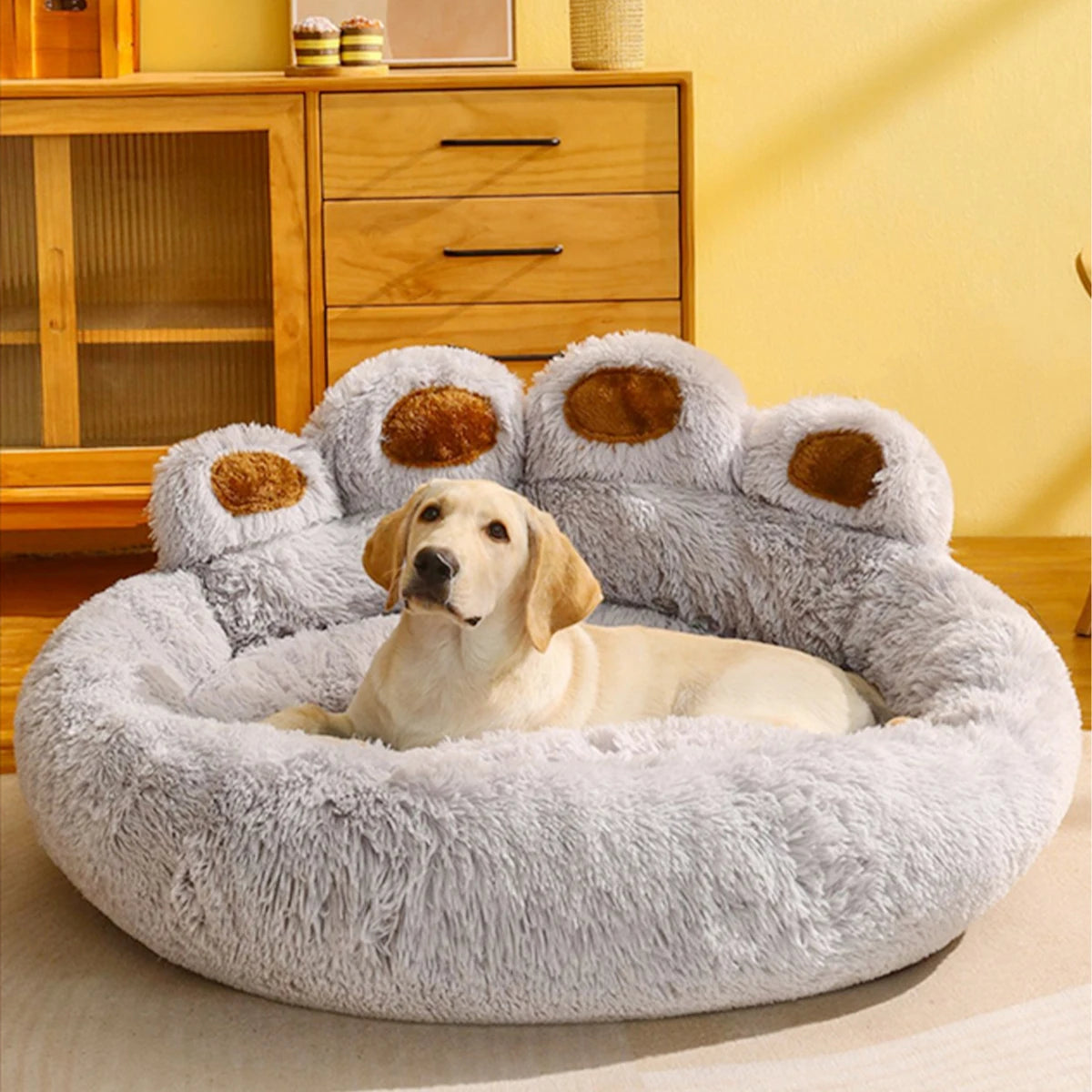 Fluffy Winter Dog Bed – Large Cozy Pet Sofa