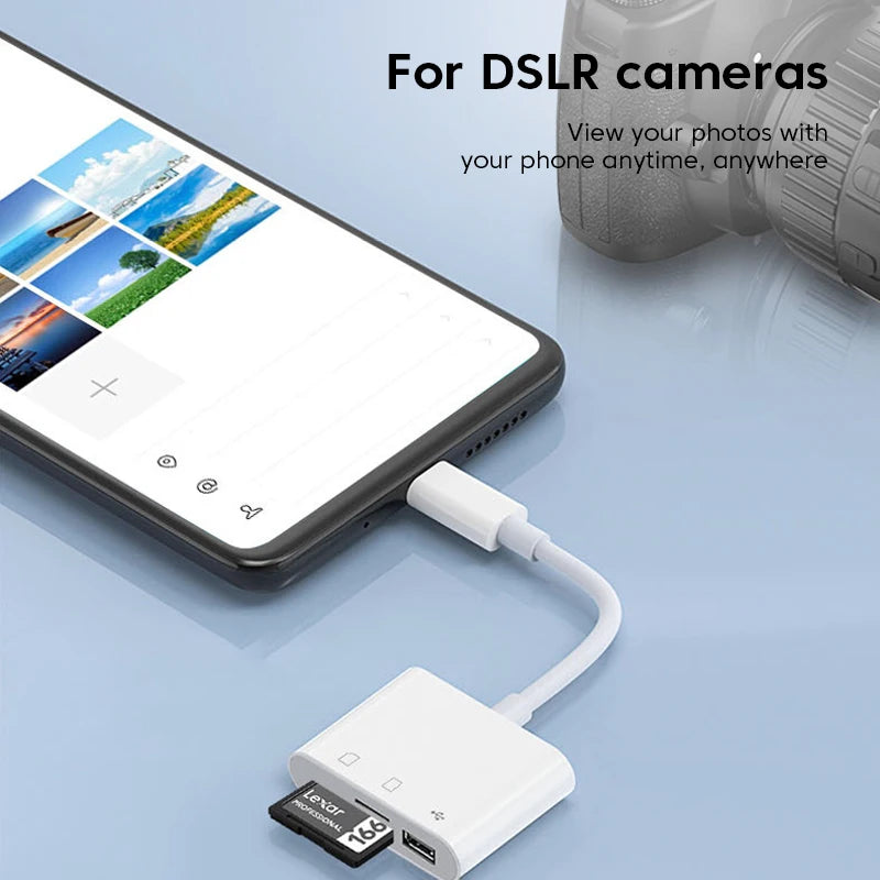 3-in-1 Type-C Card Reader & OTG Adapter