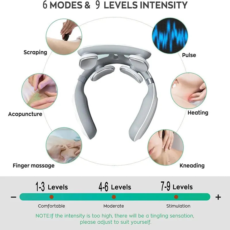 4-Head Neck Massager with Heat & Vibration