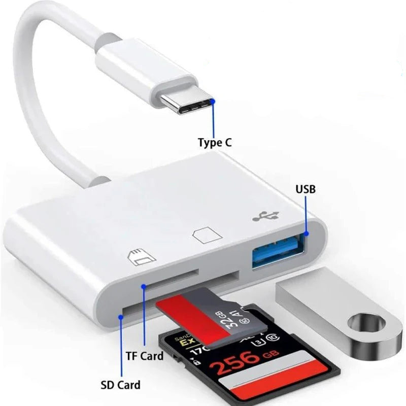 3-in-1 Type-C Card Reader & OTG Adapter