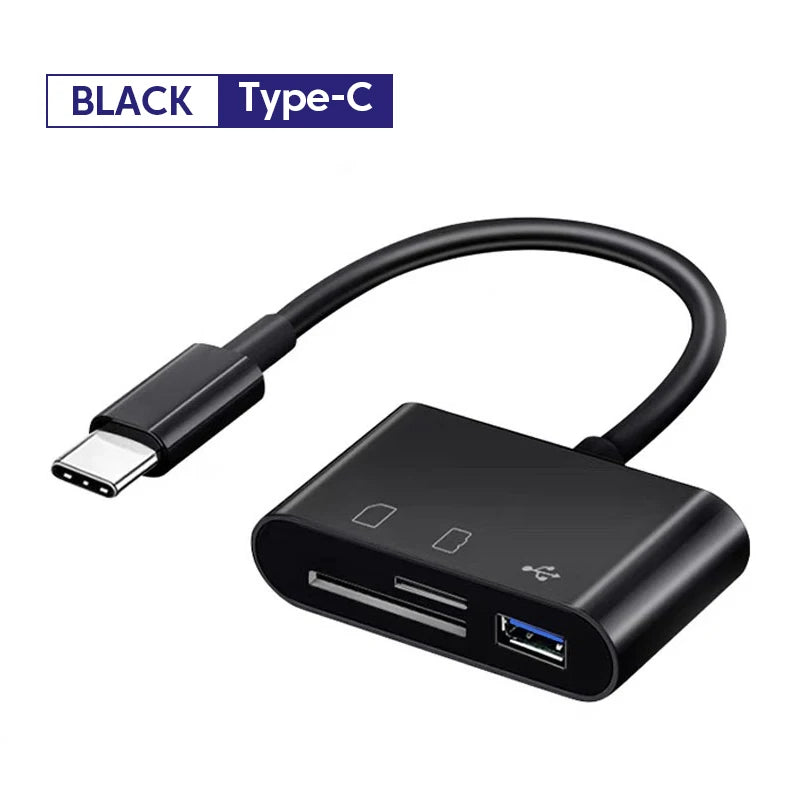 3-in-1 Type-C Card Reader & OTG Adapter