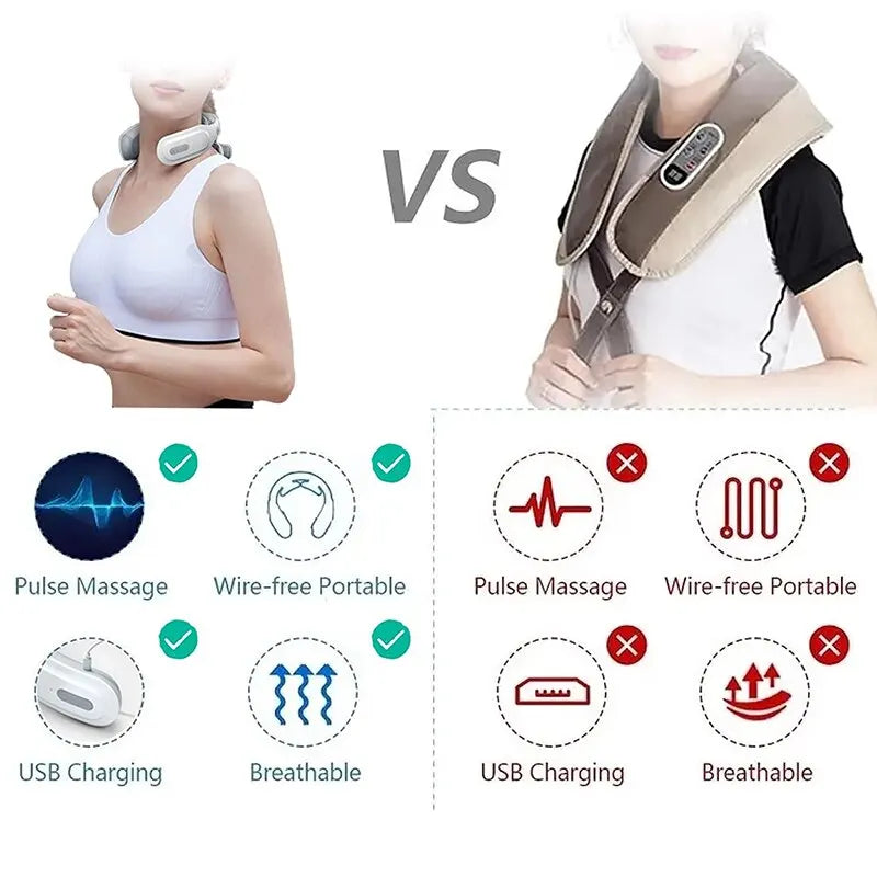 4-Head Neck Massager with Heat & Vibration