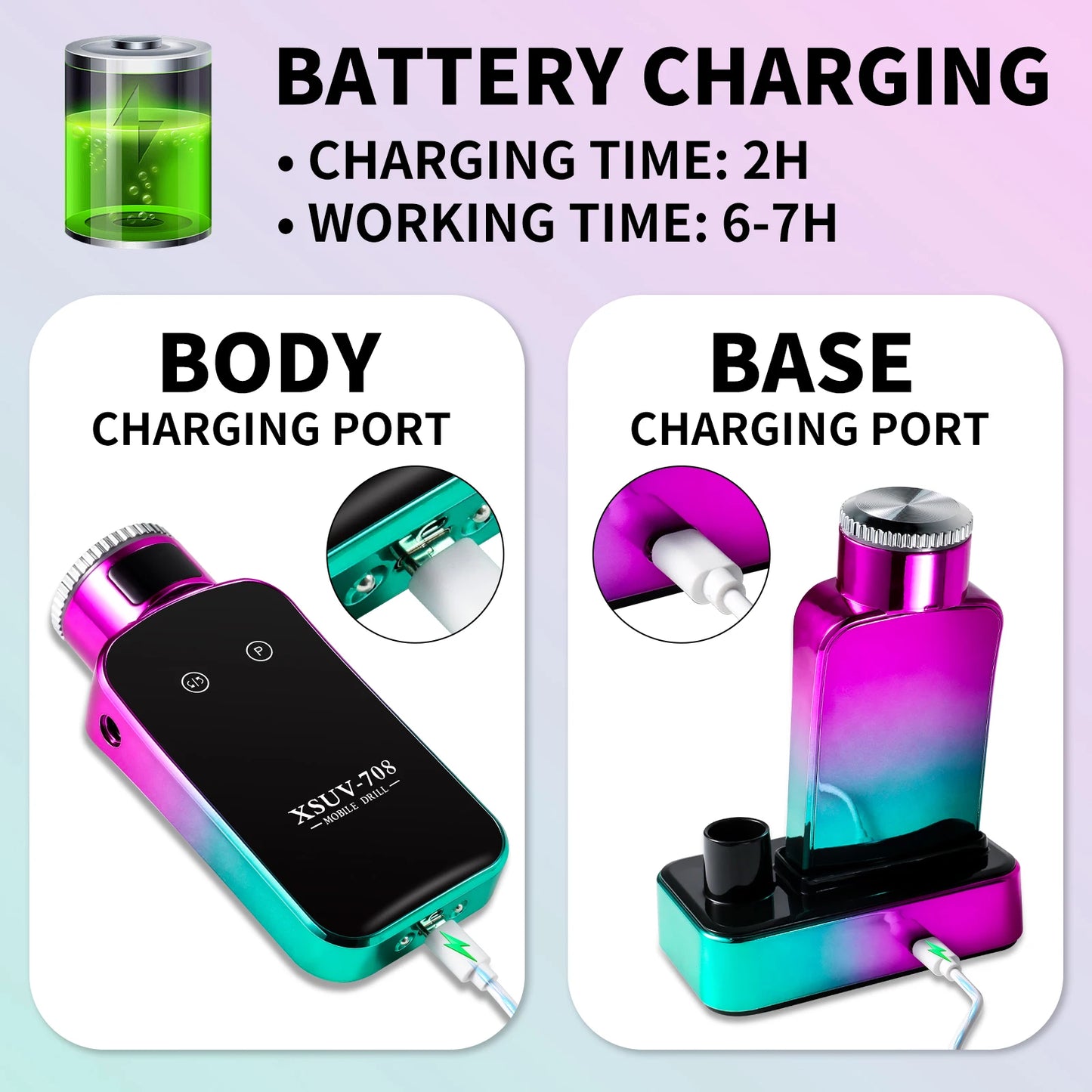 45000 RPM Nail Drill Machine With Charging Base Portable Electric File for Nails Gel Nail Polish Sander Manicure Set