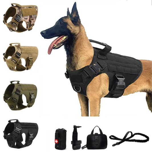 Tactical Dog Vest Harness & Leash Set