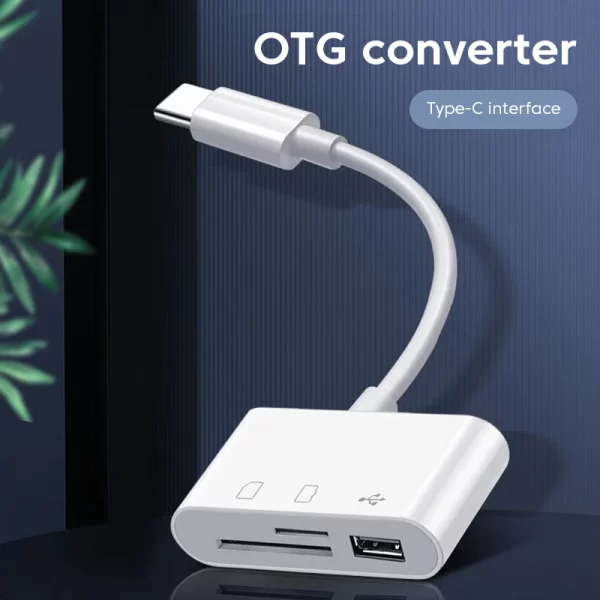3-in-1 Type C Card Reader Micro SD TF Memory Card Reader External U Disk Adapter for iPhone 15 Serie Laptop Tablet OTG Converter - Image 4
