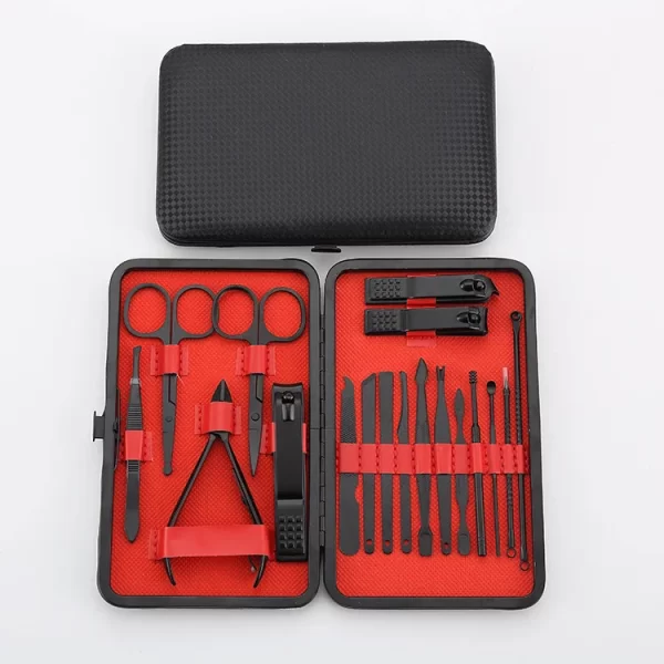 7pcs-24pcs Professional Black Nail Clippers Kit - Ultra Sharp Fingernail and Toenail Cutters for Men and Women - Sturdy Pedicure - Image 12