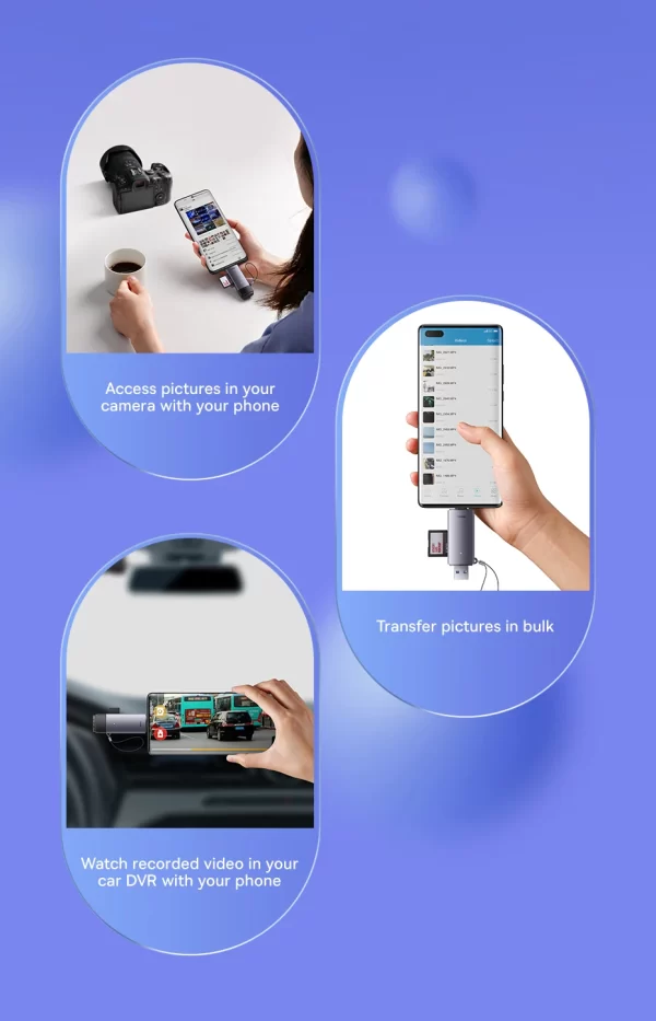 Baseus Card Reader USB C & USB3.0 to SD Micro SD TF Memory Card Device 104MB/s 2TB Smart Cardreader for Laptop Accessories - Image 14