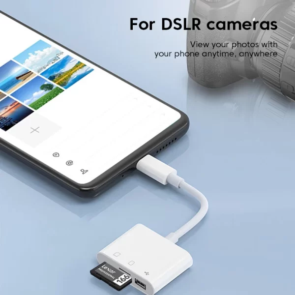 3-in-1 Type C Card Reader Micro SD TF Memory Card Reader External U Disk Adapter for iPhone 15 Serie Laptop Tablet OTG Converter - Image 3
