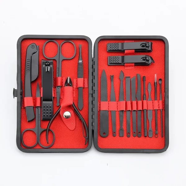 7pcs-24pcs Professional Black Nail Clippers Kit - Ultra Sharp Fingernail and Toenail Cutters for Men and Women - Sturdy Pedicure - Image 11