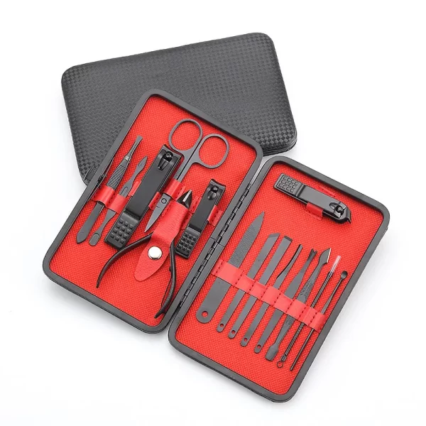 7pcs-24pcs Professional Black Nail Clippers Kit - Ultra Sharp Fingernail and Toenail Cutters for Men and Women - Sturdy Pedicure - Image 8