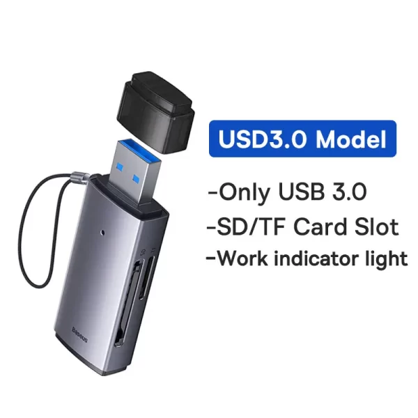 Baseus Card Reader USB C & USB3.0 to SD Micro SD TF Memory Card Device 104MB/s 2TB Smart Cardreader for Laptop Accessories - Image 8
