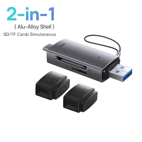 Baseus Card Reader USB C & USB3.0 to SD Micro SD TF Memory Card Device 104MB/s 2TB Smart Cardreader for Laptop Accessories - Image 7