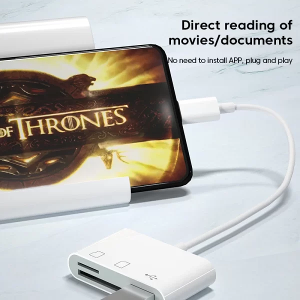3-in-1 Type C Card Reader Micro SD TF Memory Card Reader External U Disk Adapter for iPhone 15 Serie Laptop Tablet OTG Converter - Image 2