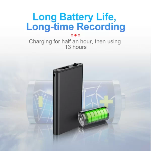 Ultra-Thin Tiny Mini Voice Recorder 4-32GB Digtal Professional Sound Activated Dictaphone Noise Reduce Record 8GB MP3 Player - Image 4