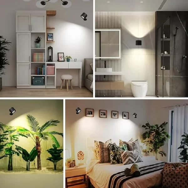 Led Double Head Wall Sconces light Touch Control Remote 360 Rotatable 3 Color Modes Wall Light USB Recharge Wireless Night Light - Image 6